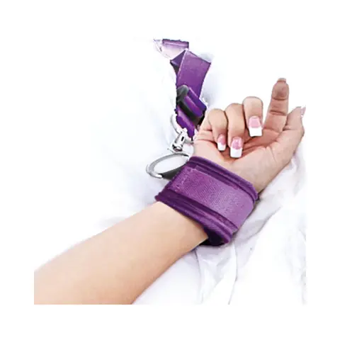 Lux Fetish 7-Piece Bed Spreader Playful Restraint System in Purple