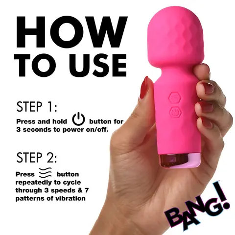 BANG! 10X Mini Silicone Wand in Pink