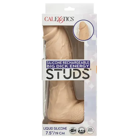STUDS Big Dick Energy Silicone Rechargeable Dildo 7.5 in. in Ivory