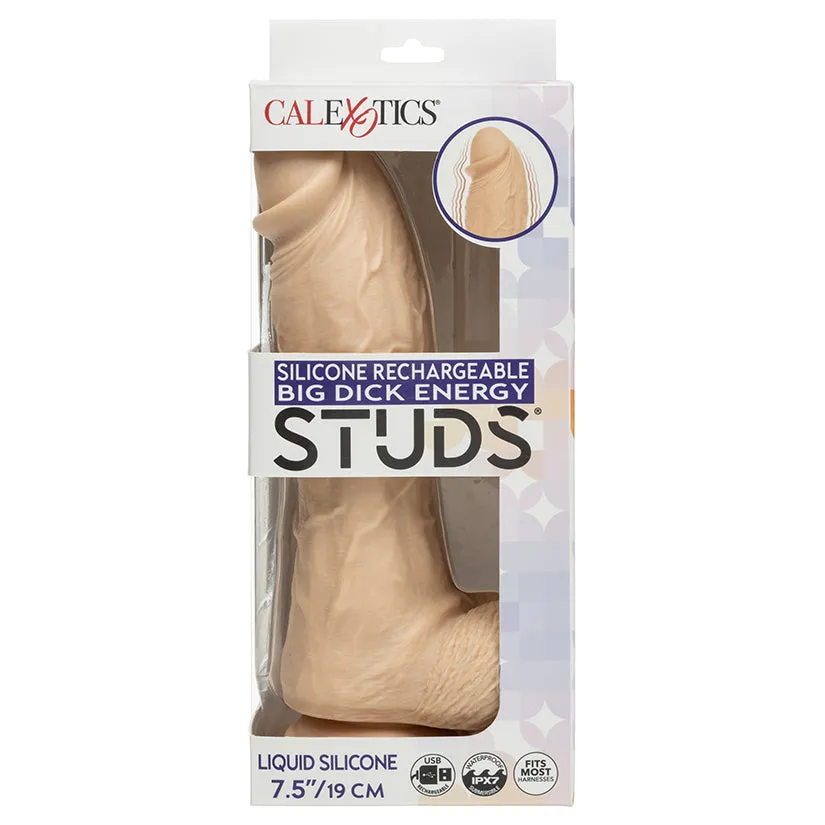 STUDS Big Dick Energy Silicone Rechargeable Dildo 7.5 in. in Ivory