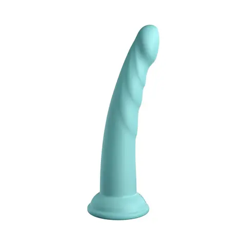 Dillio Platinum Collection Slim Seven 7 in. Silicone Dildo in Teal
