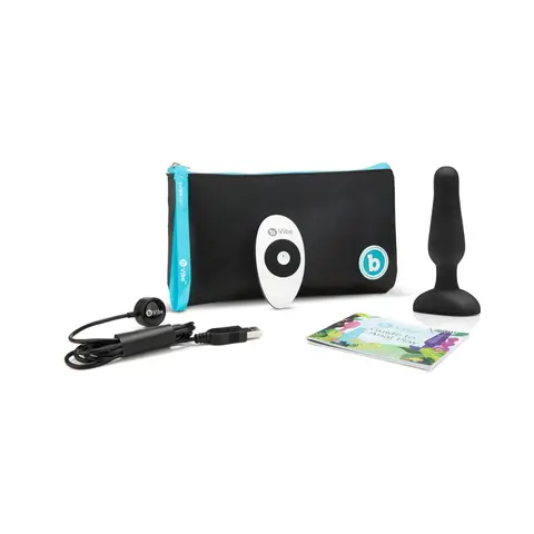 b-Vibe Novice Rechargeable Remote-Controlled Vibrating Silicone Anal Plug in Black