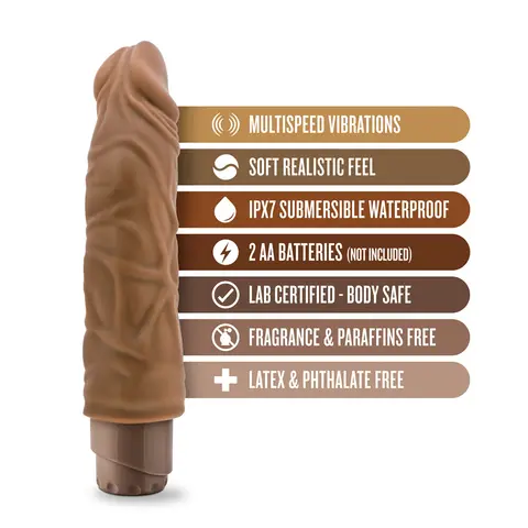 Dr. Skin Cock Vibe 10 Realistic 8.5 in. Vibrating Dildo in Tan