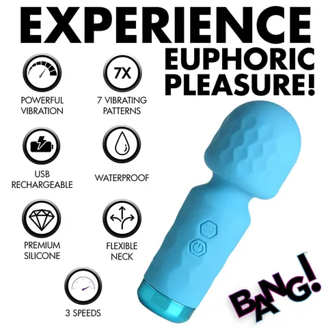 BANG! 10X Mini Silicone Wand in Blue