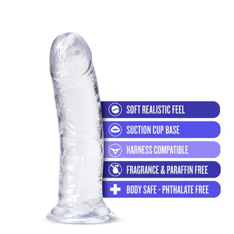 B Yours Plus Roar n' Ride 8 in. Dildo in Clear