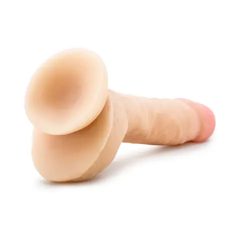 Au Naturel Big Billy 9 in. Posable Dual Density Dildo with Balls in Beige