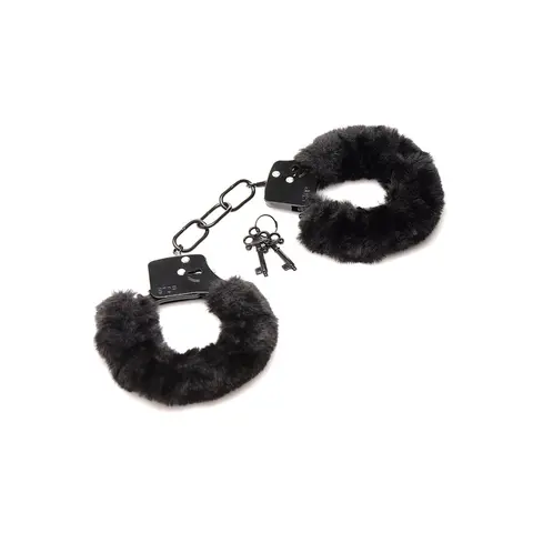 Master Series Cuffed in Fur Furry Handcuffs in Black