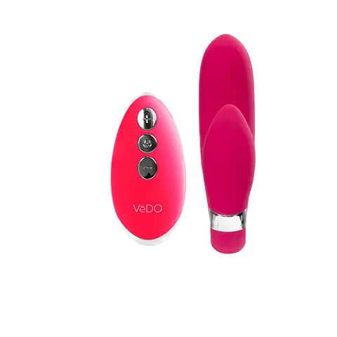 VeDO Jeni C-Shaped Dual Motor Vibe with Remote in Pink