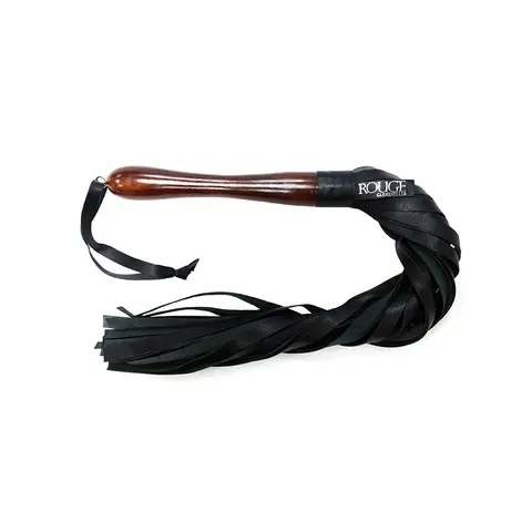 Rouge Wooden Handle Flogger in Black
