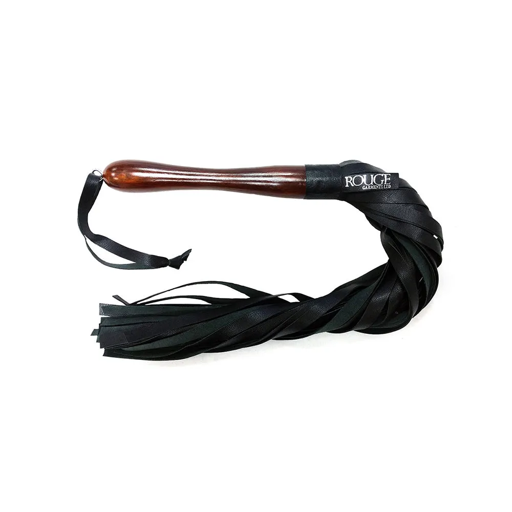 Rouge Wooden Handle Flogger in Black