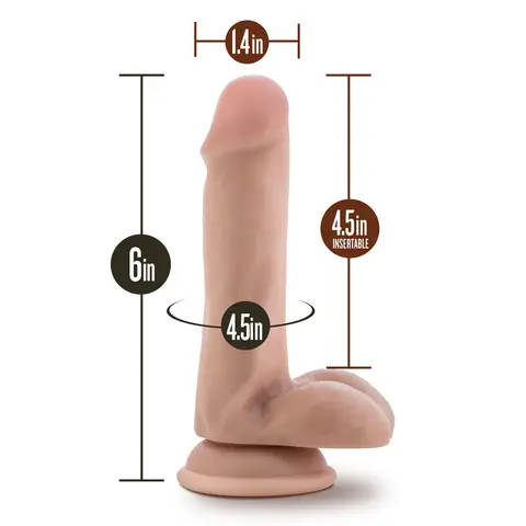 Dr. Skin Silicone Dr. Daniel 6.5 in. Posable Dildo with Balls in Beige