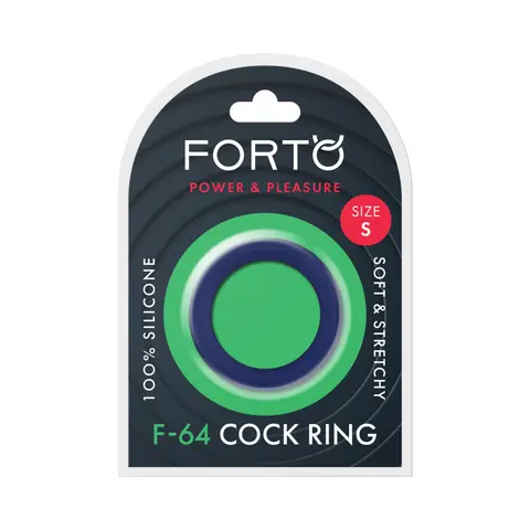 Forto F-64 Wide Liquid Silicone Cockring Small in Blue