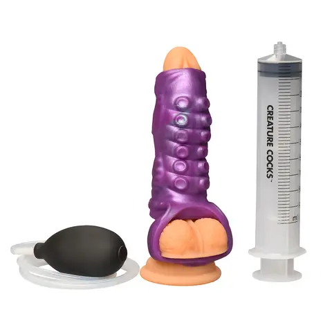 Creature Cocks Siphon Tentacle Squirting Silicone Penis Enhancer in Purple