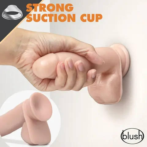 Dr. Skin Glide Realistic 7 in. Self-Lubricating Dildo with Balls in Beige