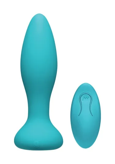 A-Play - Rimmer - Rechargeable Silicone Anal Plug with Remote - Teal