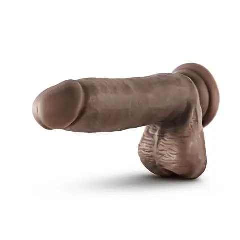 Dr. Skin Glide Realistic 7 in. Self-Lubricating Dildo with Balls in Brown