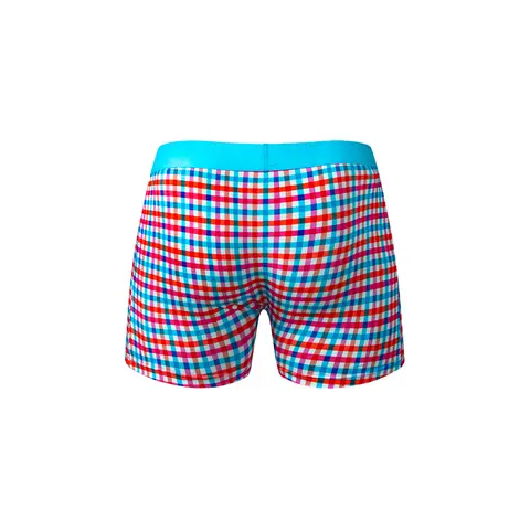 Male Power So Cumfy Gingham Boxer Brief Turquoise L