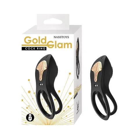 Gold Glam Cockring in Black