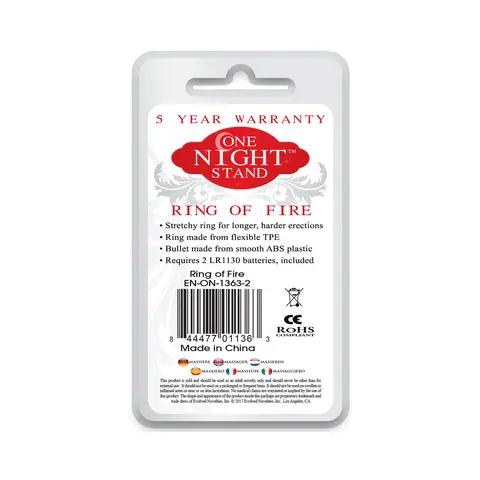 Evolved One Night Stand Ring of Fire Vibrating Cockring Smoke
