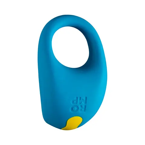 ROMP Juke Rechargeable Silicone Vibrating Penis Ring Light Blue