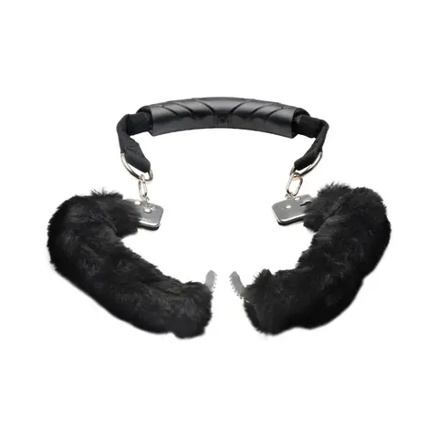 Master Series Furry Handcuffs with Handle