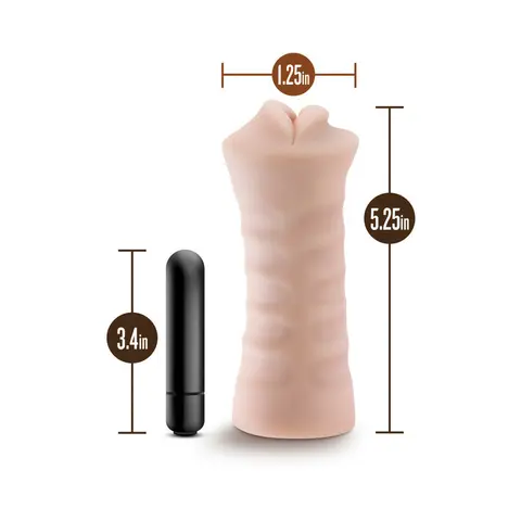M for Men Skye Oral Stroker with Bullet Vibrator Beige