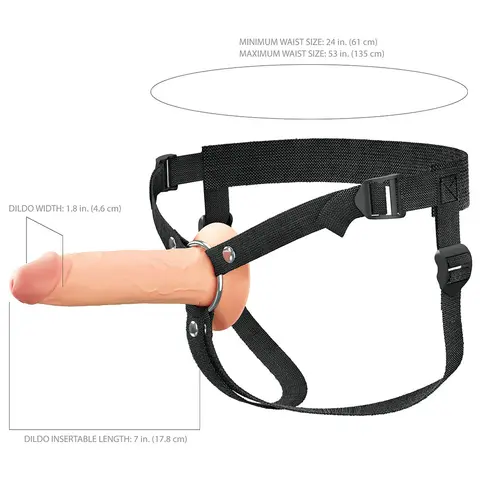 Fantasy X-Tensions Elite Hollow Silicone Strap-On 7 in. in Light