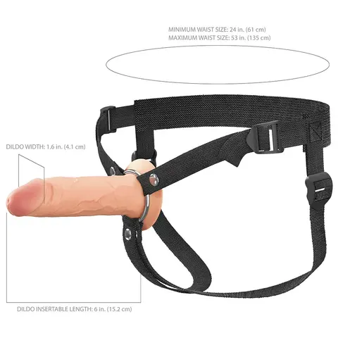 Fantasy X-Tensions Elite Hollow Silicone Strap-On 6 in. in Light