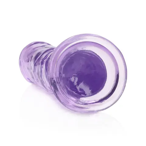 RealRock Crystal Clear Straight 7 in. Dildo Without Balls in Purple