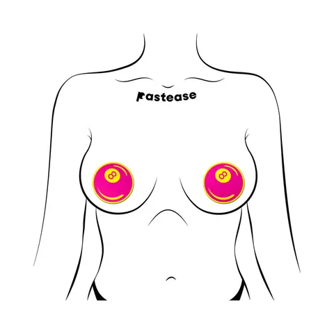 Pastease Neon Pink & Yellow 8-Ball Breast Pasties