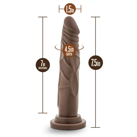 Dr. Skin Basic 7.5 Realistic 7.5 in. Dildo in Brown