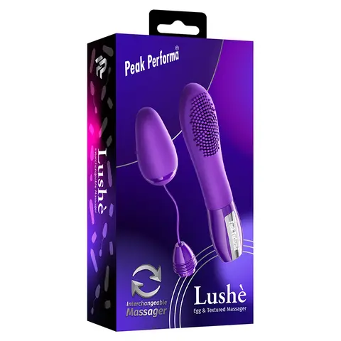 Peak Performa Lushe Egg & Textured Interchangeable Massager in Purple
