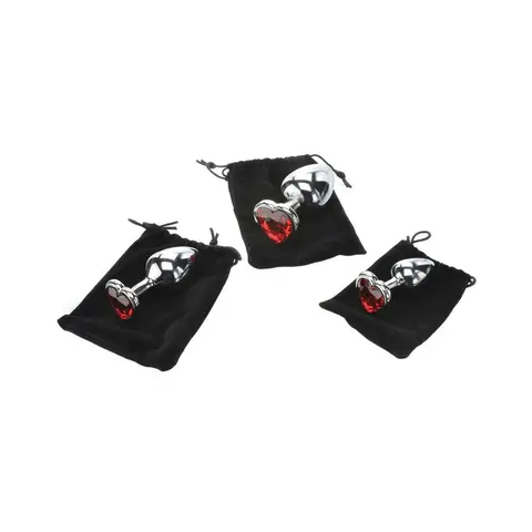 Adam & Eve Three Hearts Gem Anal Plug Set