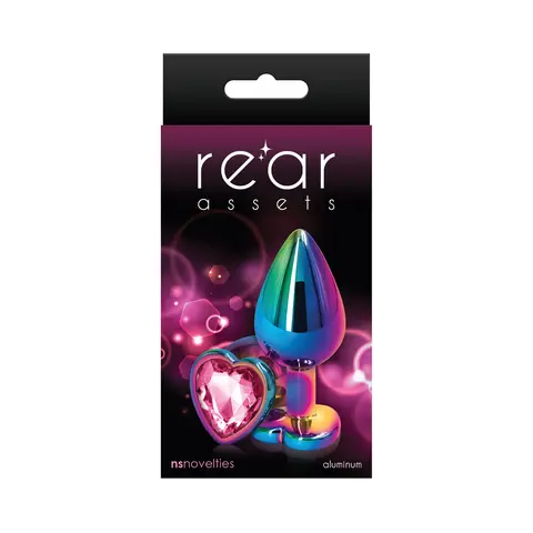 Rear Assets Metal Heart Plug Medium in Multicolor/Pink