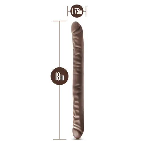 Dr. Skin 18 in. Double Dildo in Brown