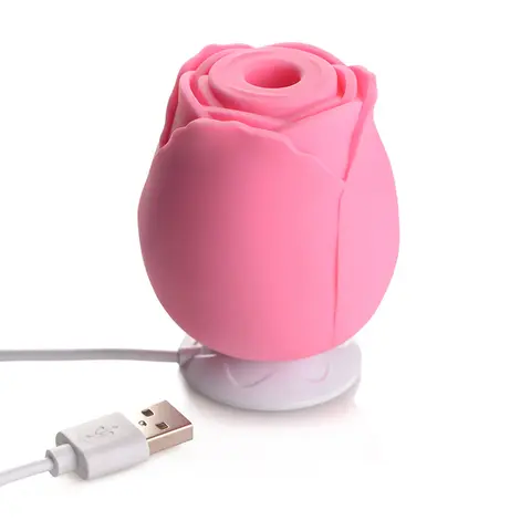 Bloomgasm 10X Wild Rose Silicone Suction Clit Stimulator in Pink
