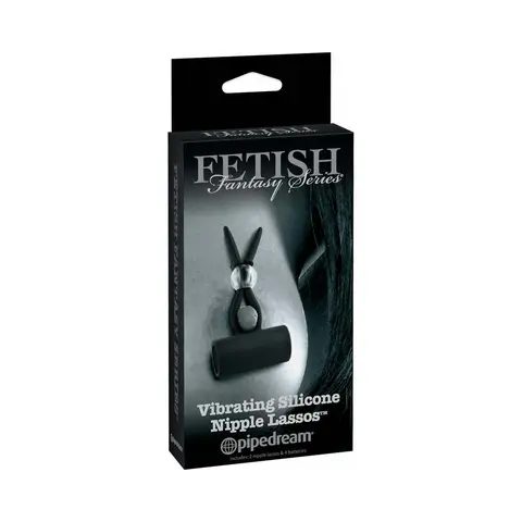 Fetish Fantasy Series Limited Edition Vibrating Silicone Nipple Lassos Black