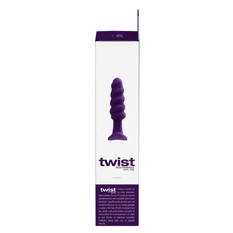 VeDO Twist Rechargeable Silicone Vibrating Anal Plug in Purple