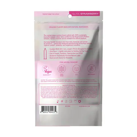 GLYDE Ultrathin Latex Condom Strawberry Flavored 12-Count
