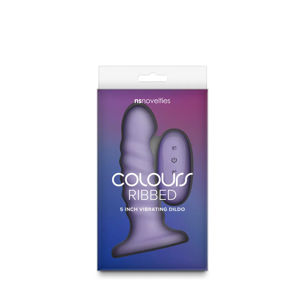 Colours Ribbed Vibrating 5in in Purple