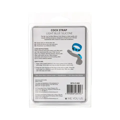 Me You Us Light Blue Silicone Cock Strap