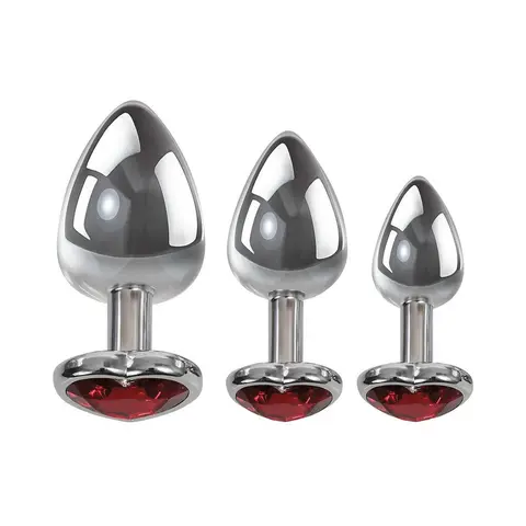 Adam & Eve Three Hearts Gem Anal Plug Set