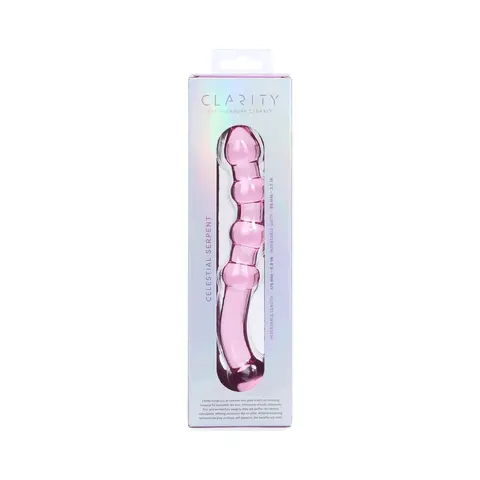 Clarity Celestial Serpent Blush Glass Dildo