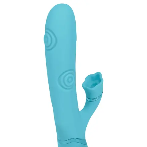 VIVE Fiore Rechargeable G-Spot Air Wave and Tapping Flared Clit Stimulator in Blue