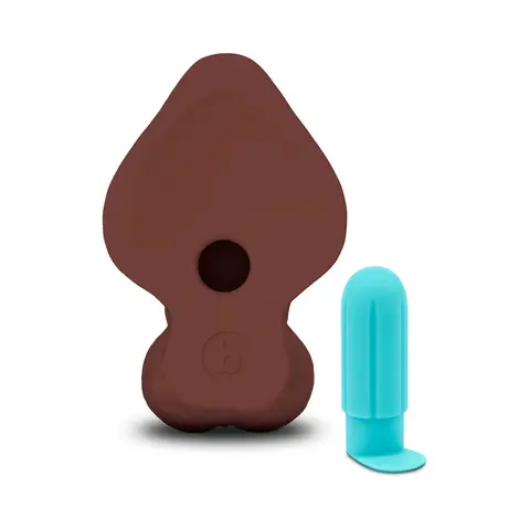 b-Vibe Slipskin Realistic Silicone Dildo 9 in. Curved in Brown
