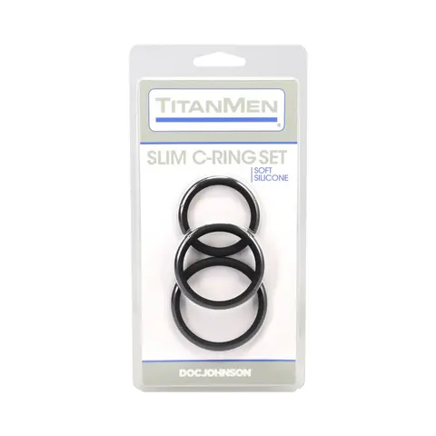 TitanMen Slim C-Ring 3 Piece Silicone Set Black