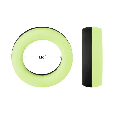 Forto F-19 Liquid Silicone 2-Tone Cockring Black/Glow