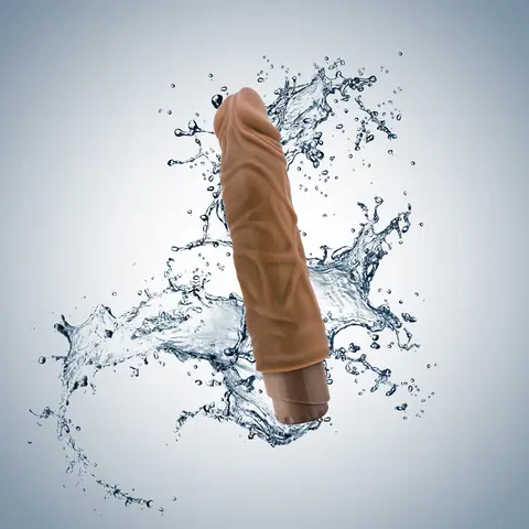 Dr. Skin Cock Vibe 10 Realistic 8.5 in. Vibrating Dildo in Tan