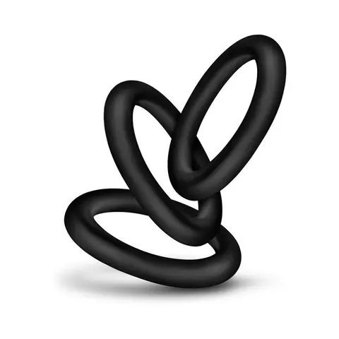 Performance VS2 Pure Premium Silicone Cockrings 3-Pack Small in Black