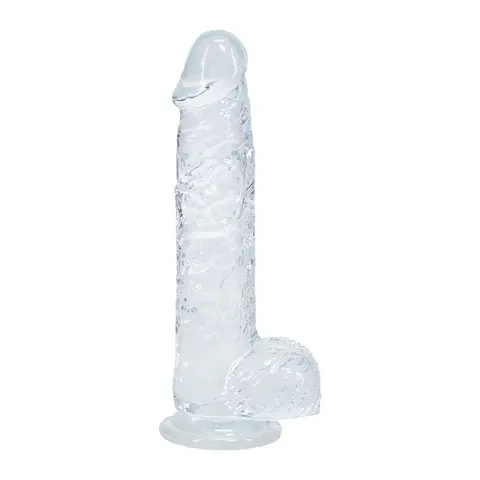 RealRock Realistic 5 in. Dildo with Balls in Clear